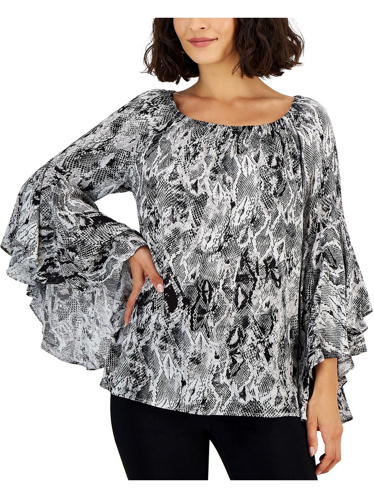 

Женский пуловер с анималистичным принтом и вырезом-лодочкой Fever, цвет black beauty co