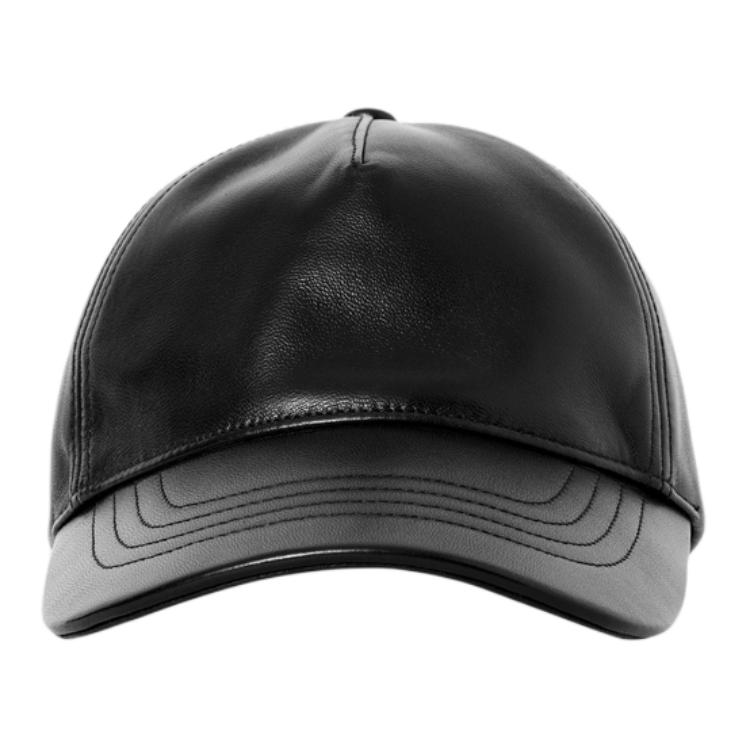 

COS Кожаная бейсболка мужская черная, Black