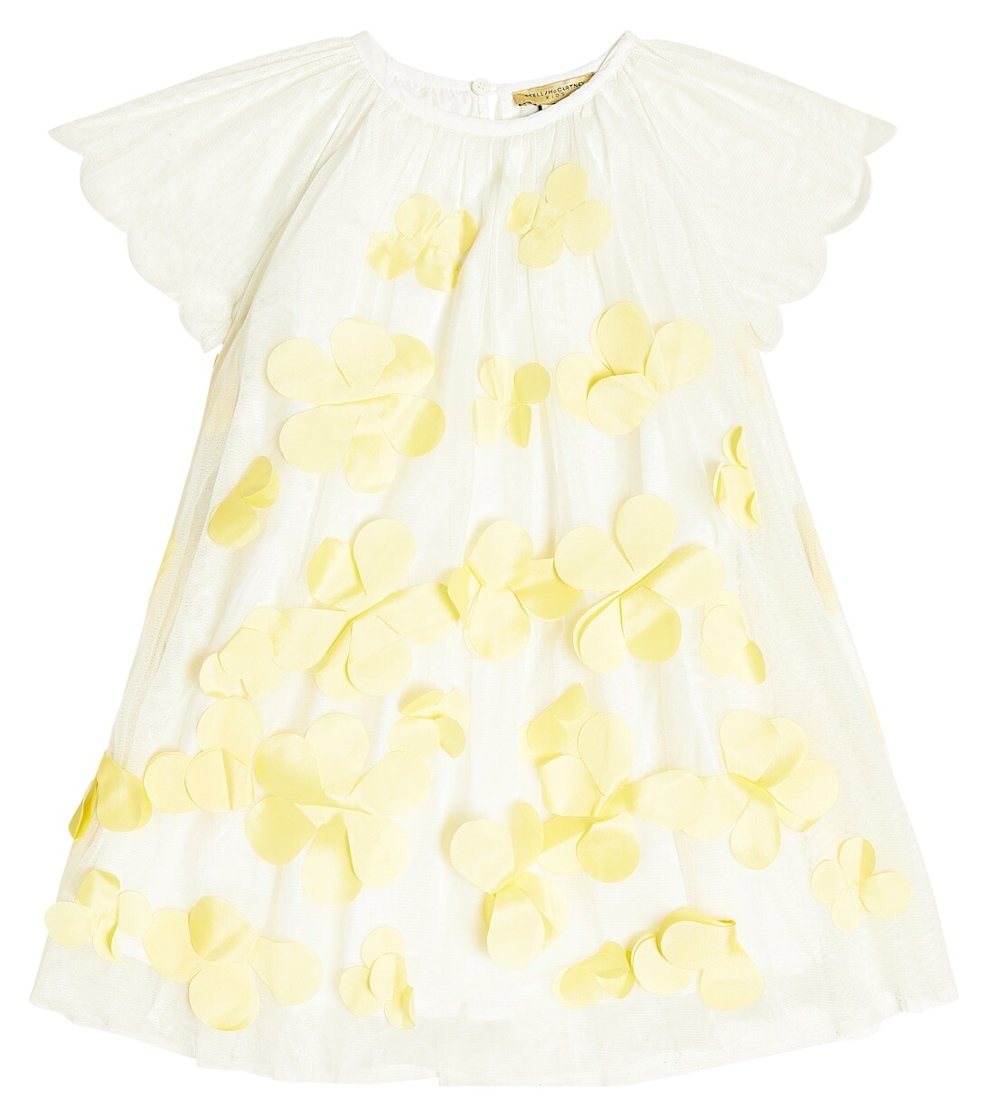 

Платье с цветочной аппликацией Stella McCartney Kids, белый