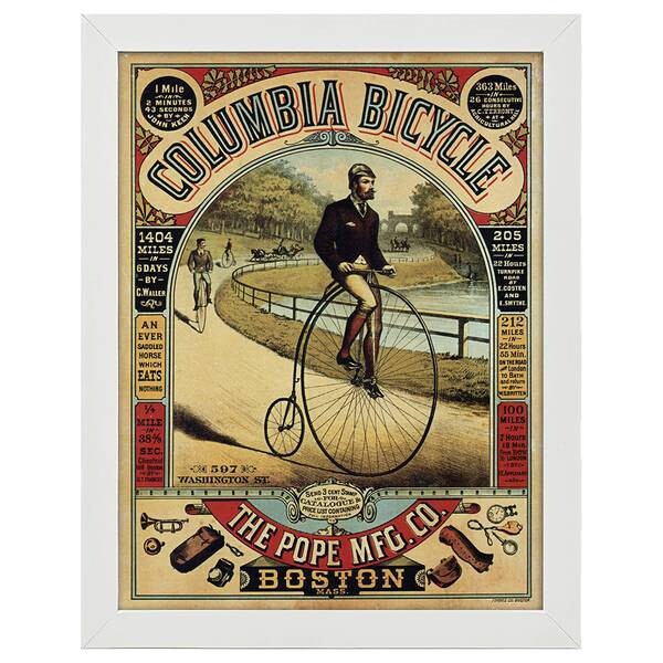 

Рамка для фотографий LegendArte Poster Columbia Bicycle, белый