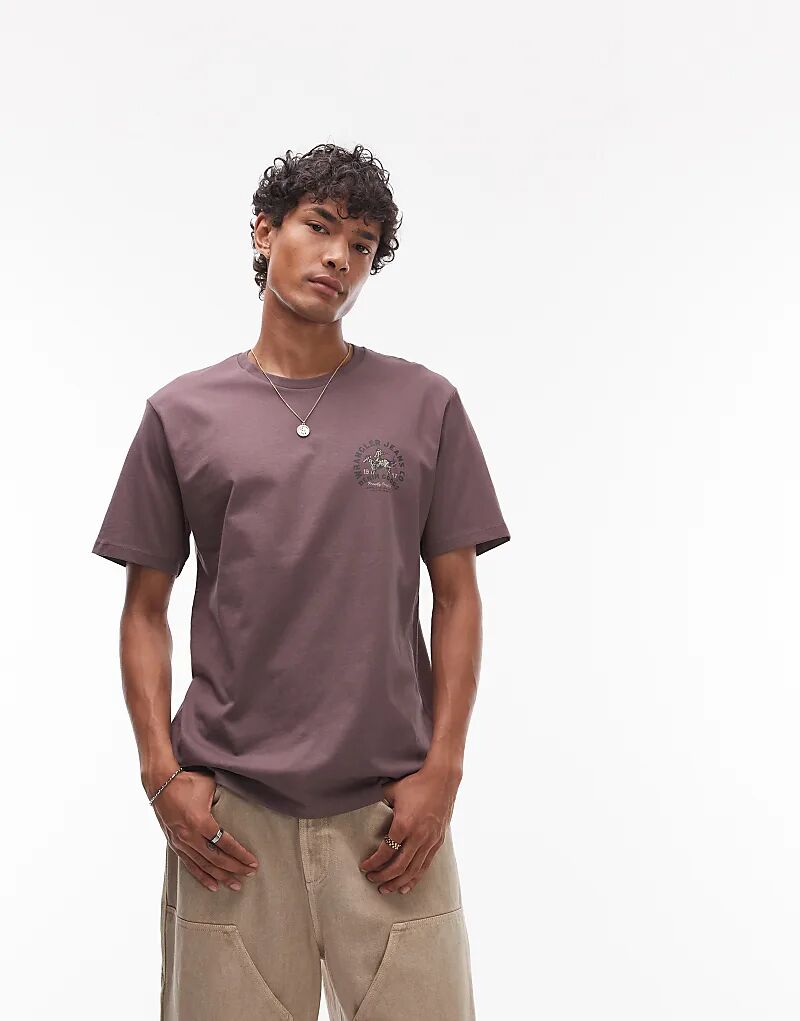 

Футболка Wrangler с логотипом ковбоя на груди, коричневого цвета