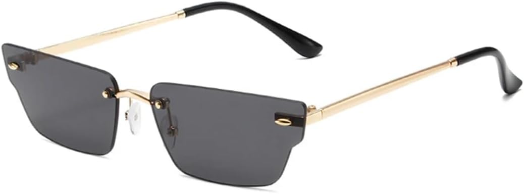 

Ретро-солнцезащитные очки неправильной формы, маленькие прямоугольные, женские, без оправы, с прозрачными линзами с градиентом цвета "океан", защита от УФ-излучения UV400. Мужские UUPTTPL, Golden Grey