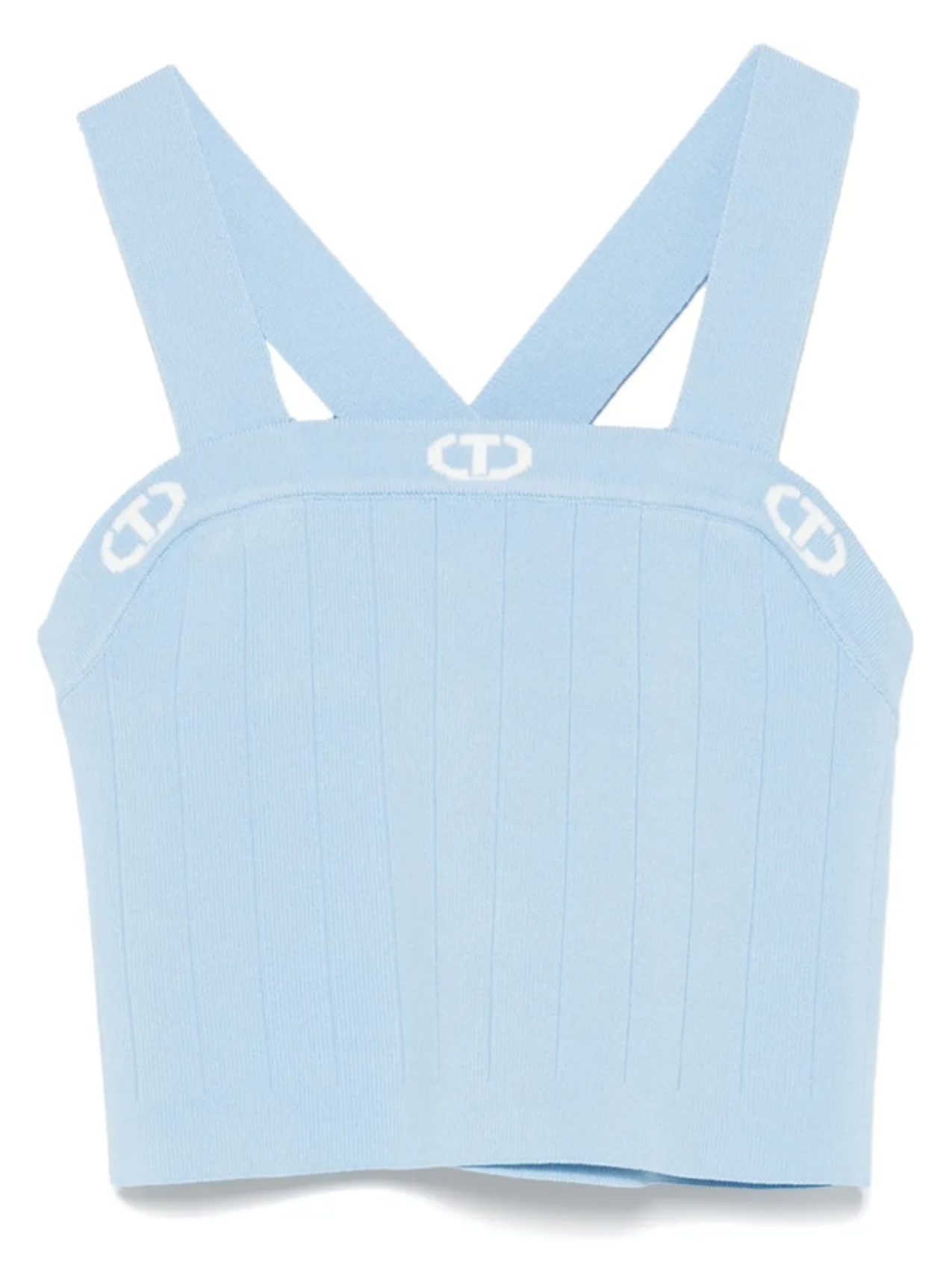 

TWINSET Детский топ с жаккардовым принтом и логотипом TWINSET Kids, синий
