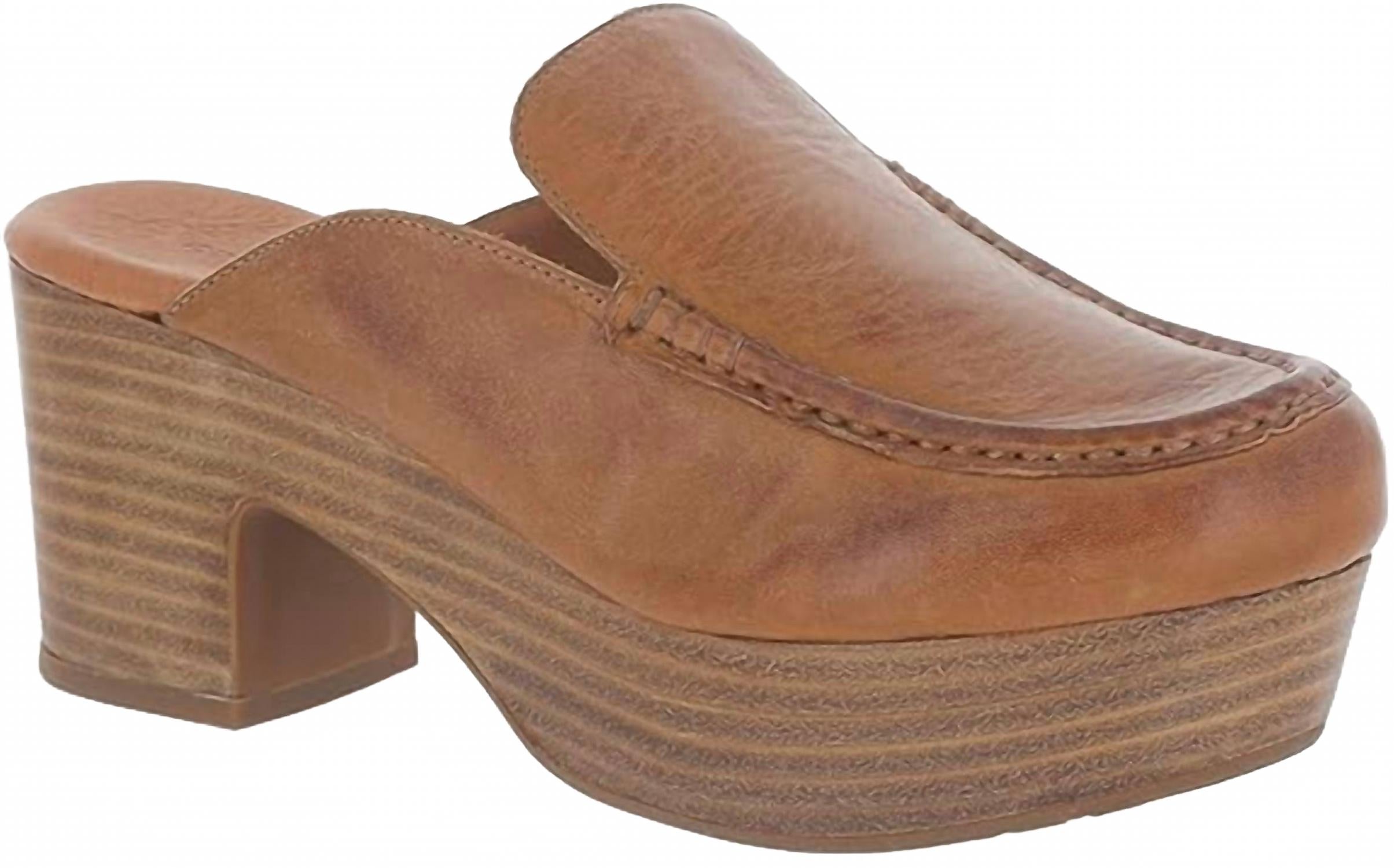 Женские мюли Gemm на платформе из коньячной кожи CHOCOLAT BLU, Cognac Leather