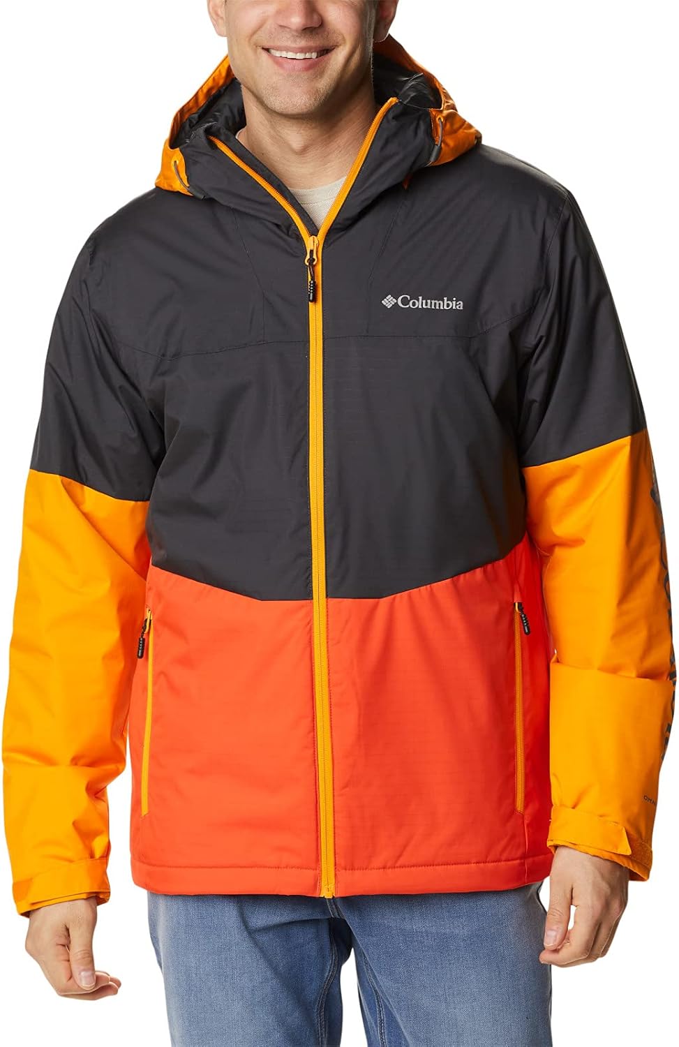 

Куртка Columbia Point Park с утеплителем для мужчин, Shark/Red Quartz/Flame Orange