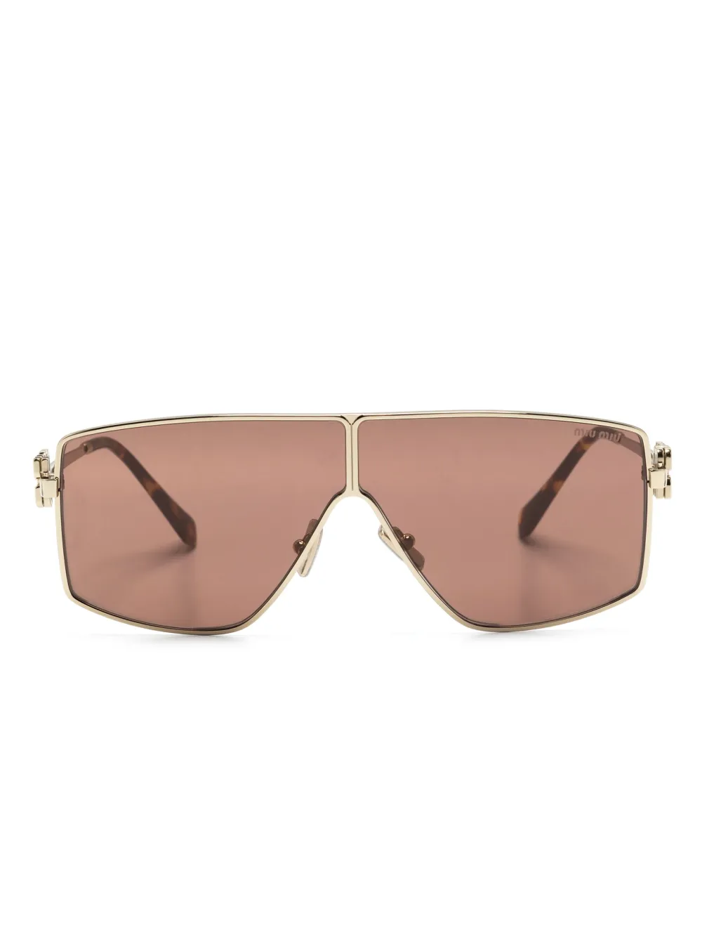 

Солнцезащитные очки-пилоты с логотипом Miu Miu Eyewear, золотой