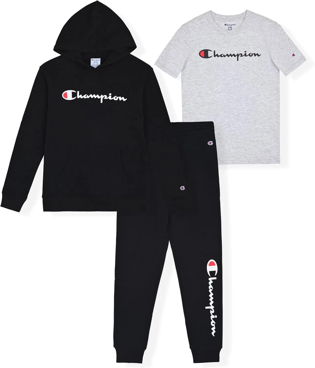 Детский спортивный костюм Champion 3 предмета, Black-black-gray