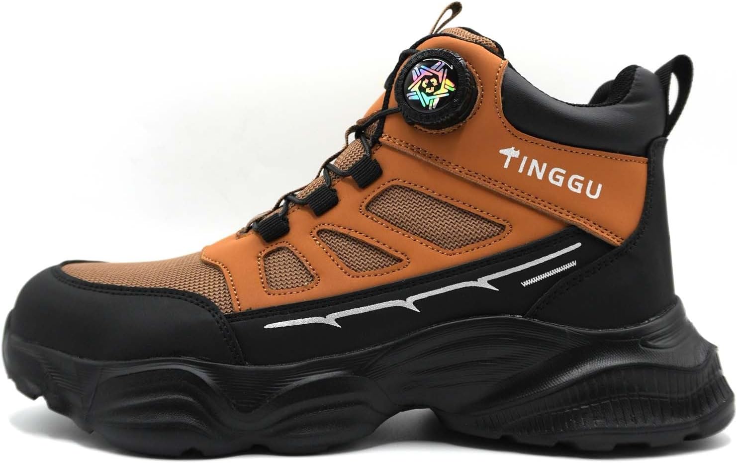 

Мужские высокие кроссовки для работы и повседневной носки на улице, противопрокольные, прочные и комфортные для ходьбы Generic, хаки