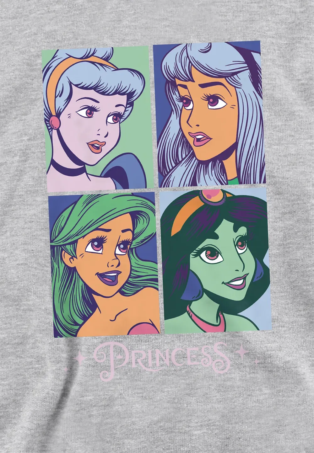 Детская худи Disney Princess Faces Athletic Heather, серый — фото 2
