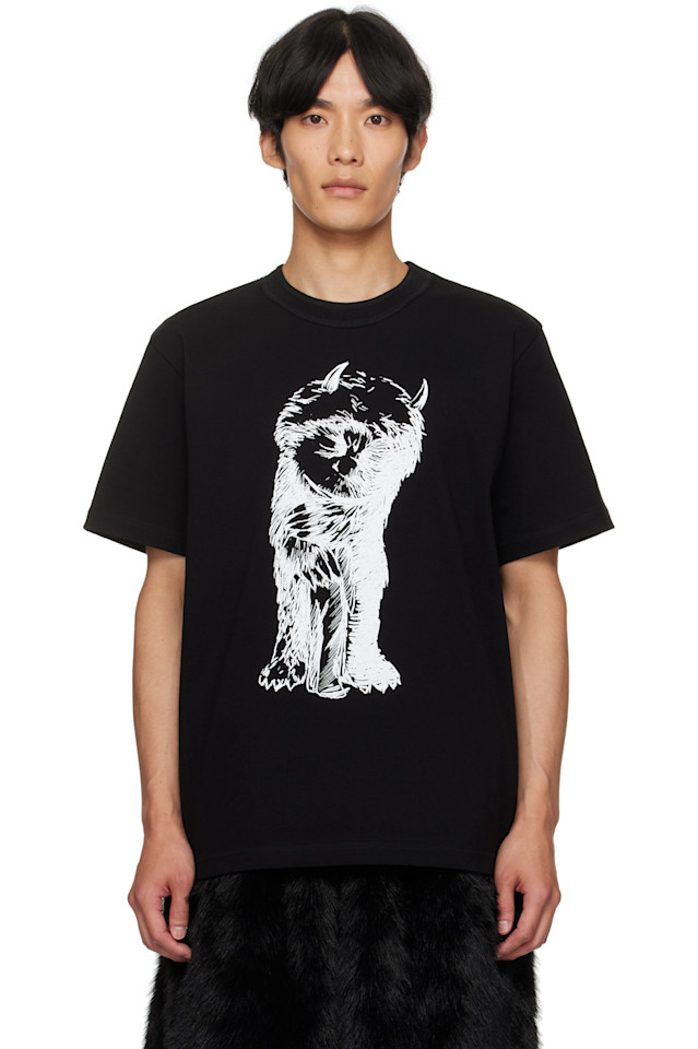 

Хлопковая футболка «Там, где живут дикие звери» Sacai, черный