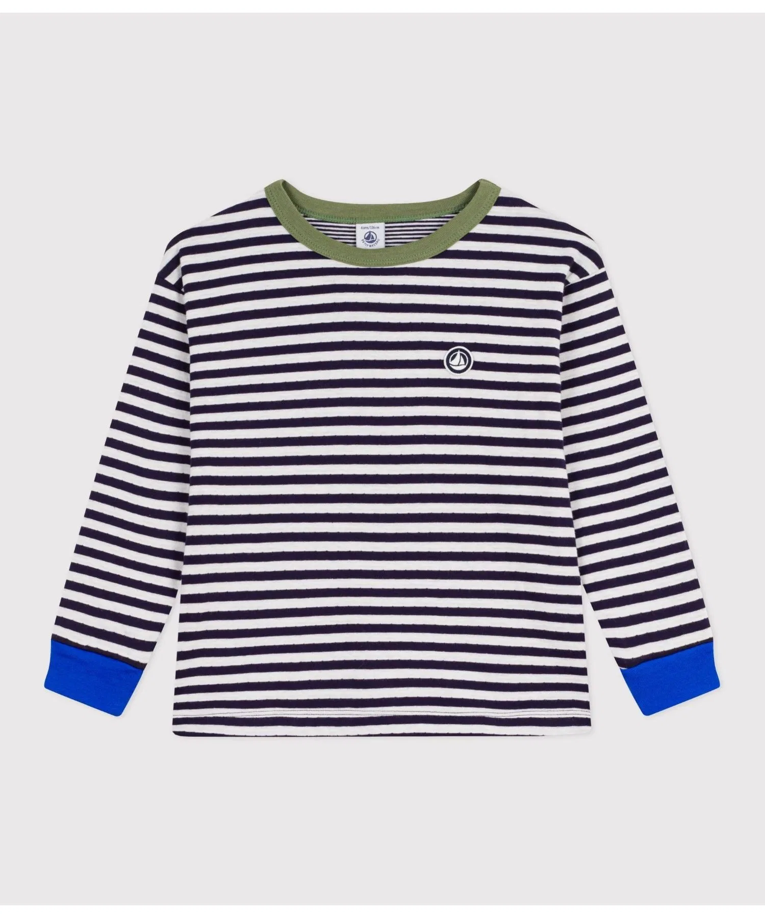 Детская футболка в полоску Petit Bateau с акцентами синего цвета — фото 4