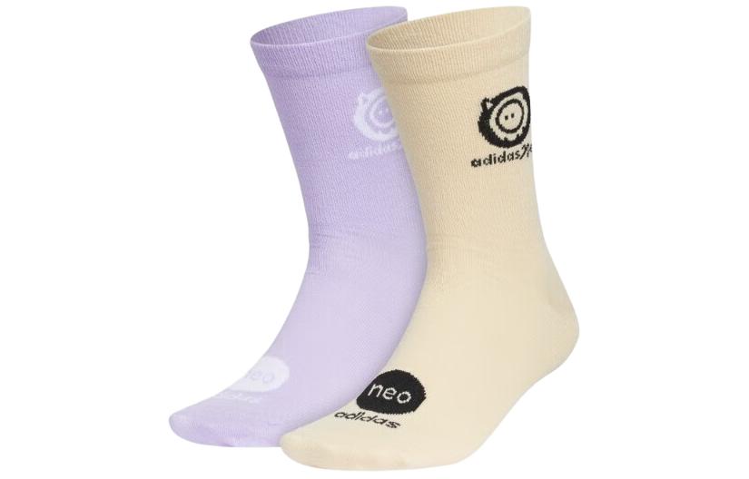 

Носки до середины икры унисекс 2 пары Adidas Neo (бежевый+фиолетовый)