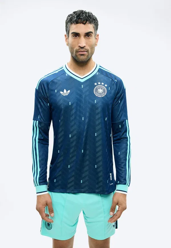 Футболка Adidas Performance Deutschland dfb 26 away authentic long sleeve long sleeved top, темно-синий