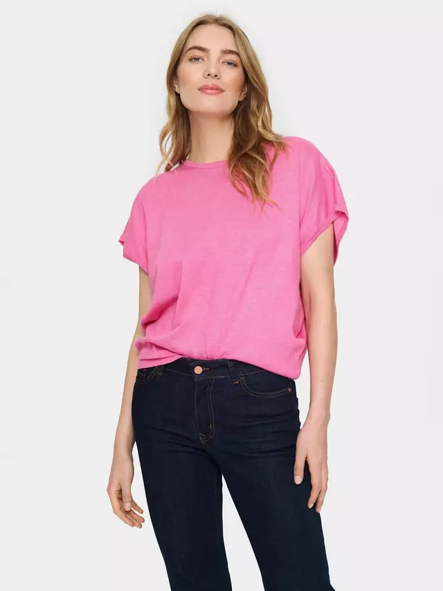 

Топ Saint Tropez Mila Short Sleeve Round Neck, цвет pink/cosmos/melange