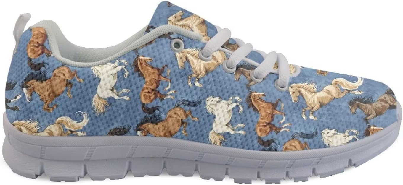 

Кроссовки Forchrinse для мужчин и женщин, нескользящие повседневные спортивные обувь, Horse Pattern