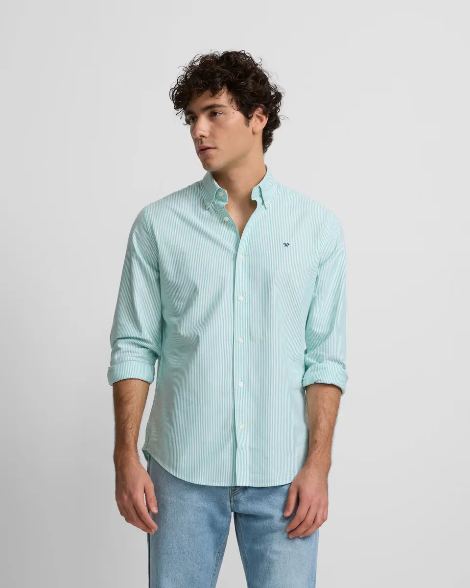 

Мужская рубашка Sport Oxford в полоску Silbon, зеленый