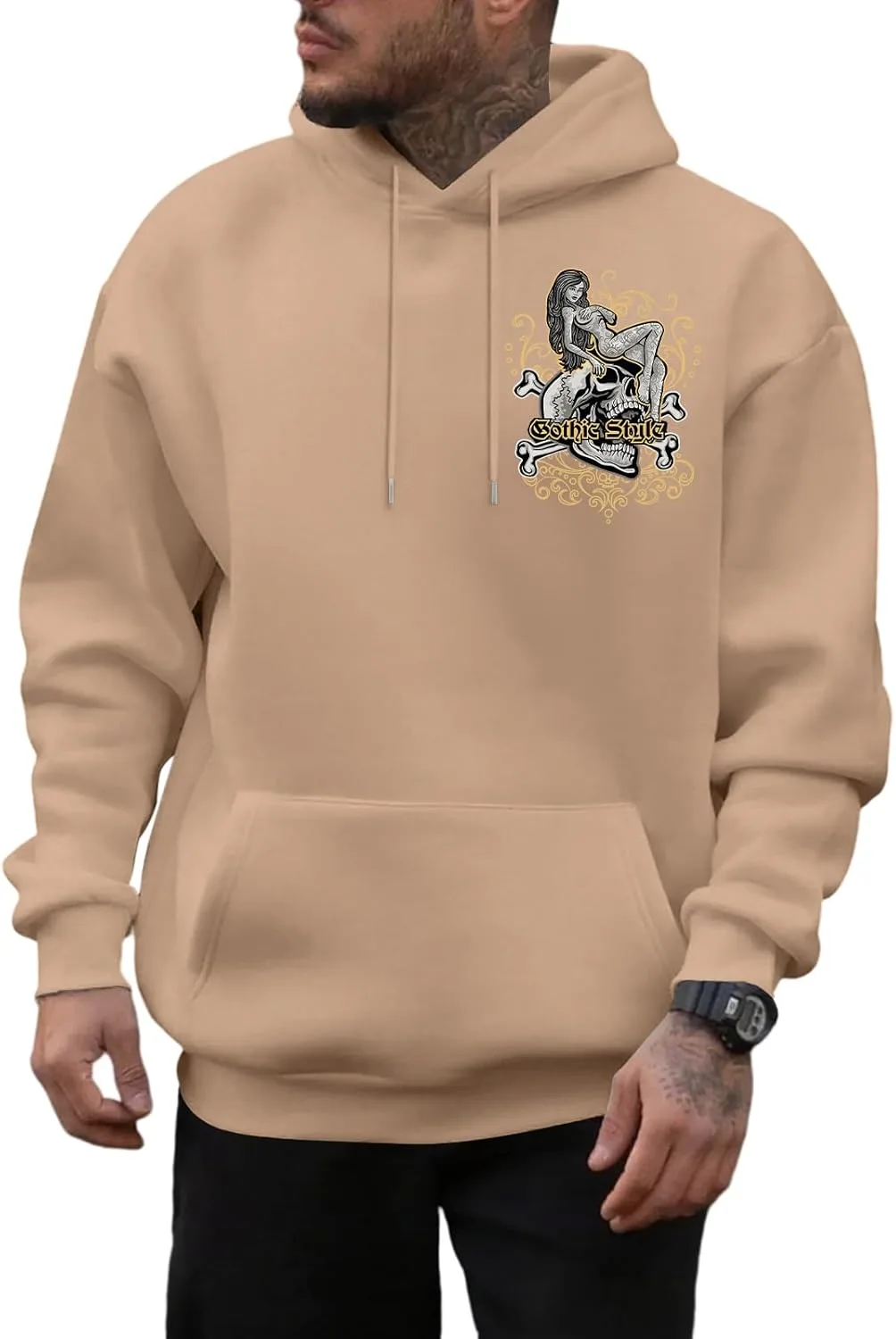 

Толстовка с капюшоном Skull для мужчин, с длинным рукавом