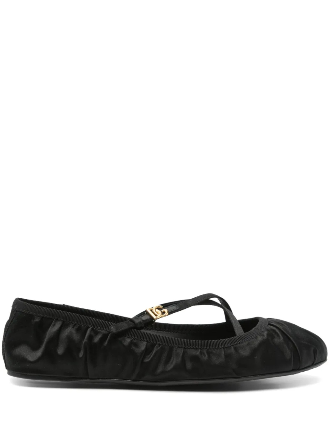 Балетки Dolce & Gabbana с пряжкой-логотипом, черный