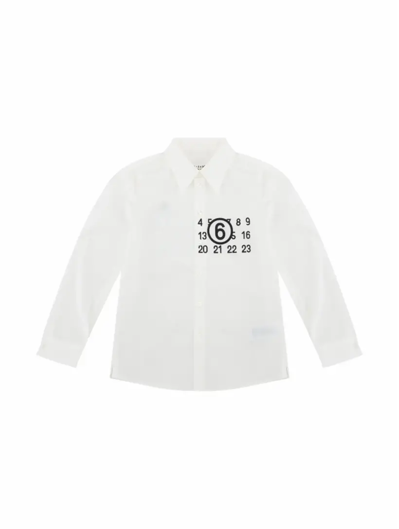 

Хлопковая рубашка с логотипом MM6 MAISON MARGIELA, белый