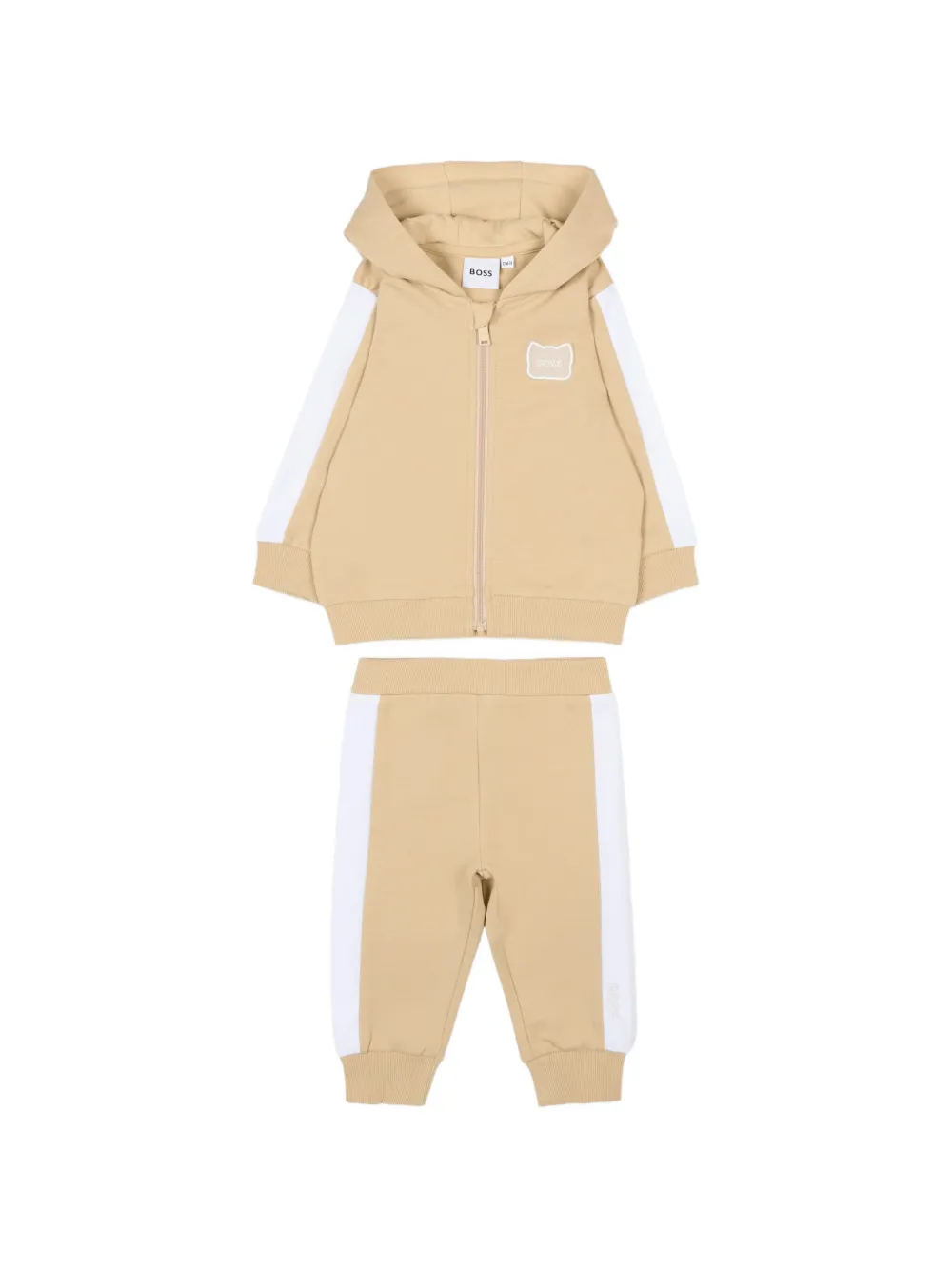 Спортивный костюм с полосатыми деталями Boss Kidswear, бежевый — фото 2