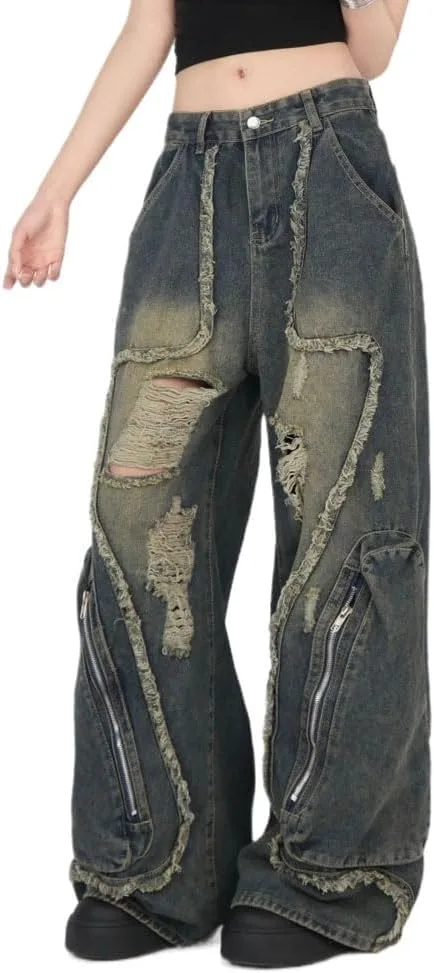

LAFOURAM Petite Jeans для женщин 5 FT, широкие, рваные