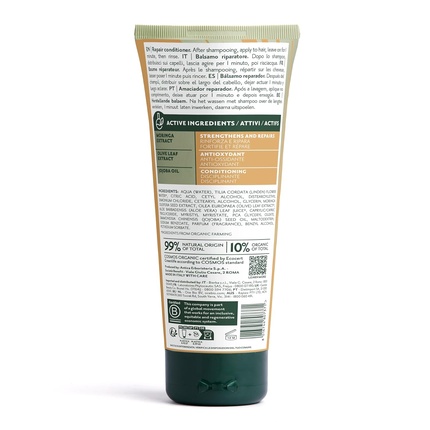 Кондиционер для восстановления Bio Repair Conditioner 200 мл Питает и восстанавливает поврежденные сухие волосы 99% натуральных ингредиентов с экстрактами моринги и оливы Herbatint — фото 3