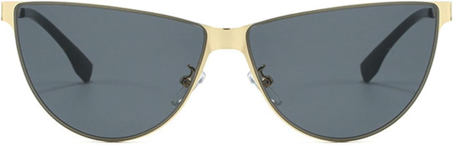 

Солнцезащитные очки COTIA «Кошачий глаз» маленькие, женские, модные, винтажные, металлические, в полуободковой оправе, мужские, в стиле панк, для активного отдыха, путешествий и вождения, Gold Grey