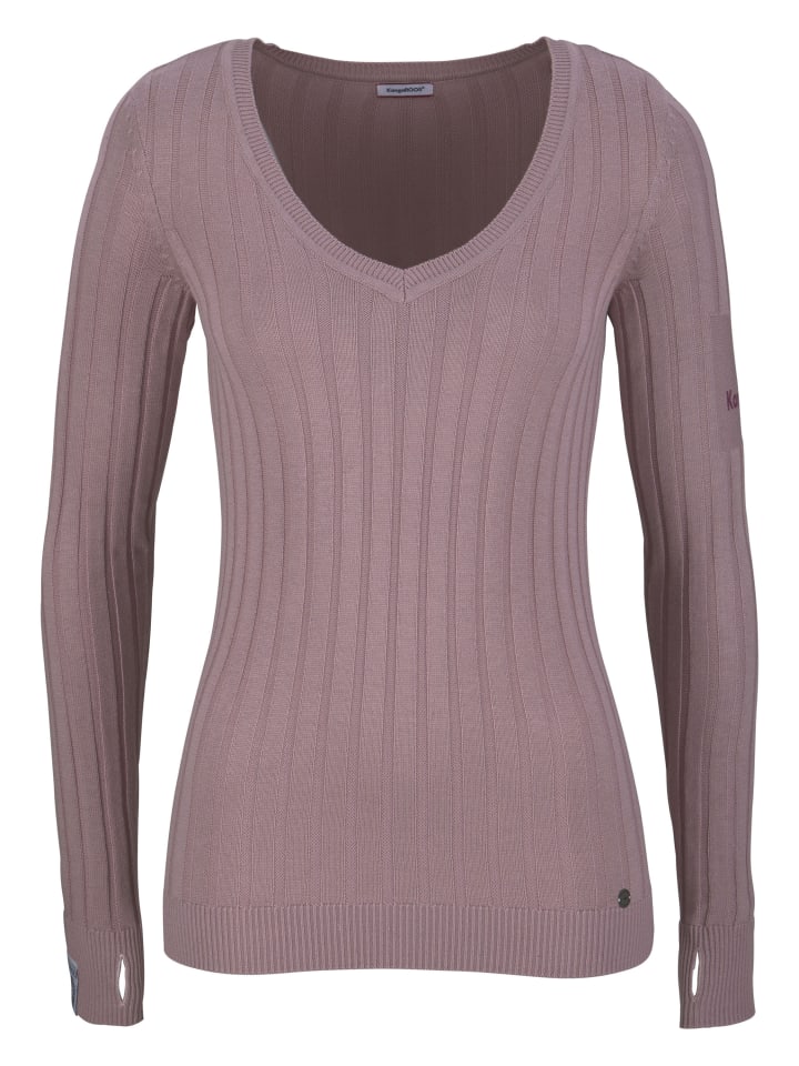 

Свитер с V-образным вырезом цвета пыльной розы Kangaroos