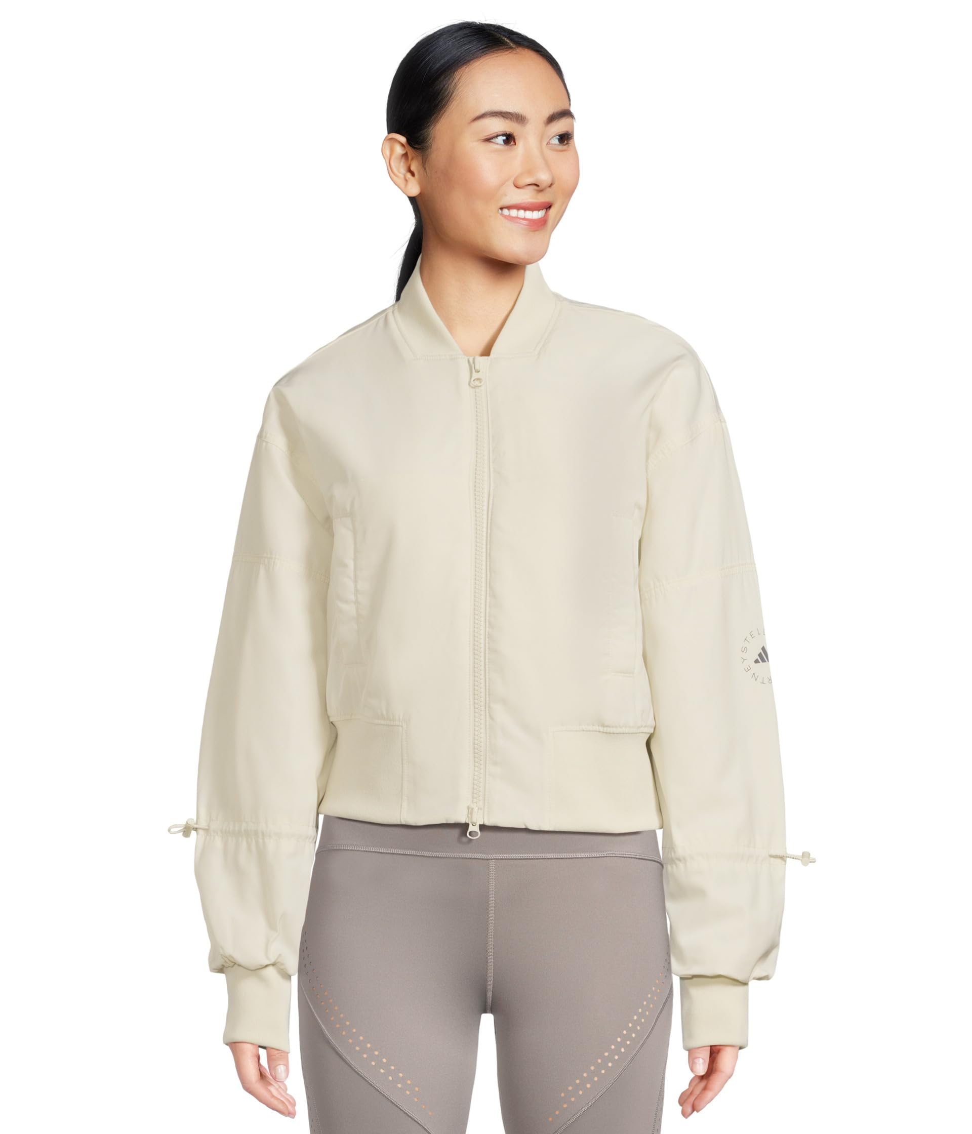 

Бомбер adidas by Stella McCartney Woven Bomber Cropped JX9106, цвет Almond Milk/SMC
