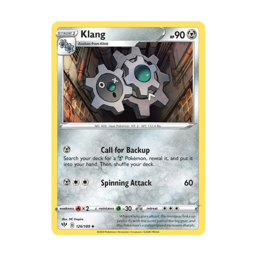 

CCG Кланг (Ю) # 126/189, Pokemon - SWSH03 - Darkness Ablaze - Singles