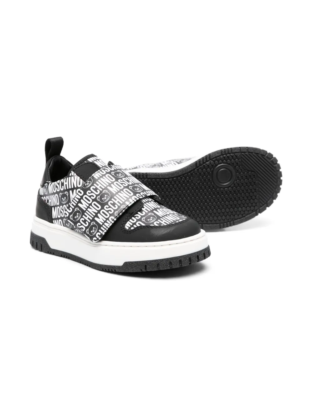 Кроссовки на липучках с логотипом Moschino Kids, черный — фото 2