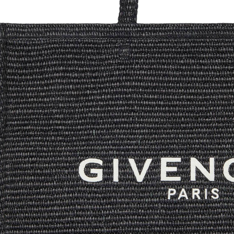 Givenchy G Tote Raffia Tote Bag, шоппер, женская сумка среднего размера Black — фото 4