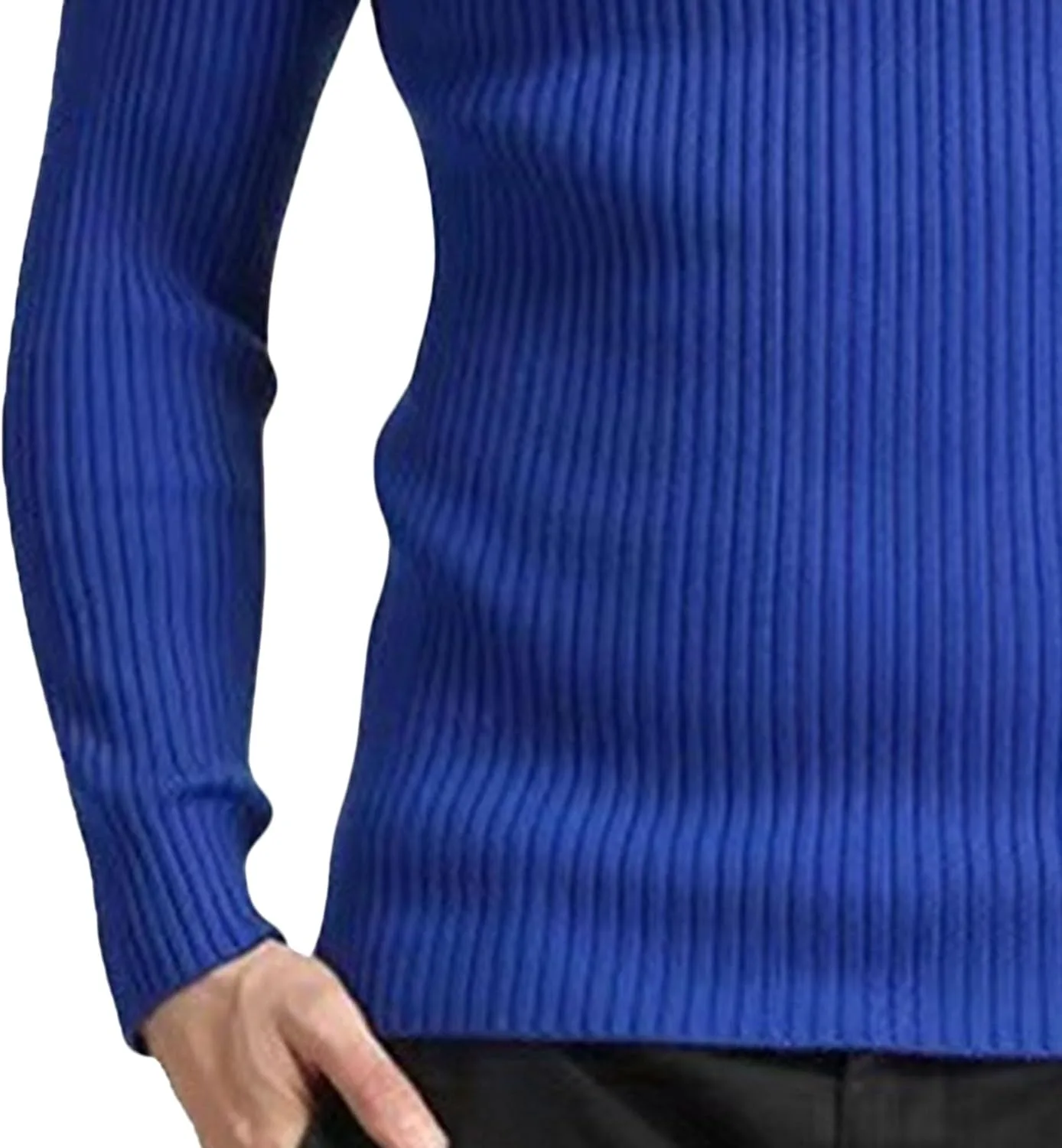 Мужской ребристый водолазка Slim Fit — фото 4