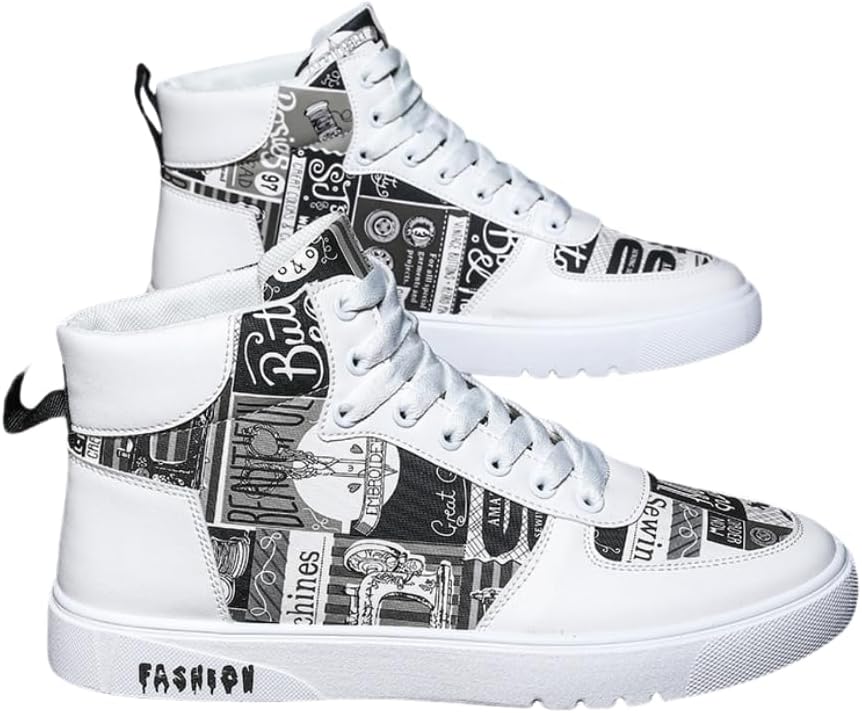 

Мужские кроссовки HCHCTRY с высокой шнуровкой, модные с контрастной цветовой блокировкой, для скейтборда, ретро стиль, удобные повседневные обувь для прогулок, черный