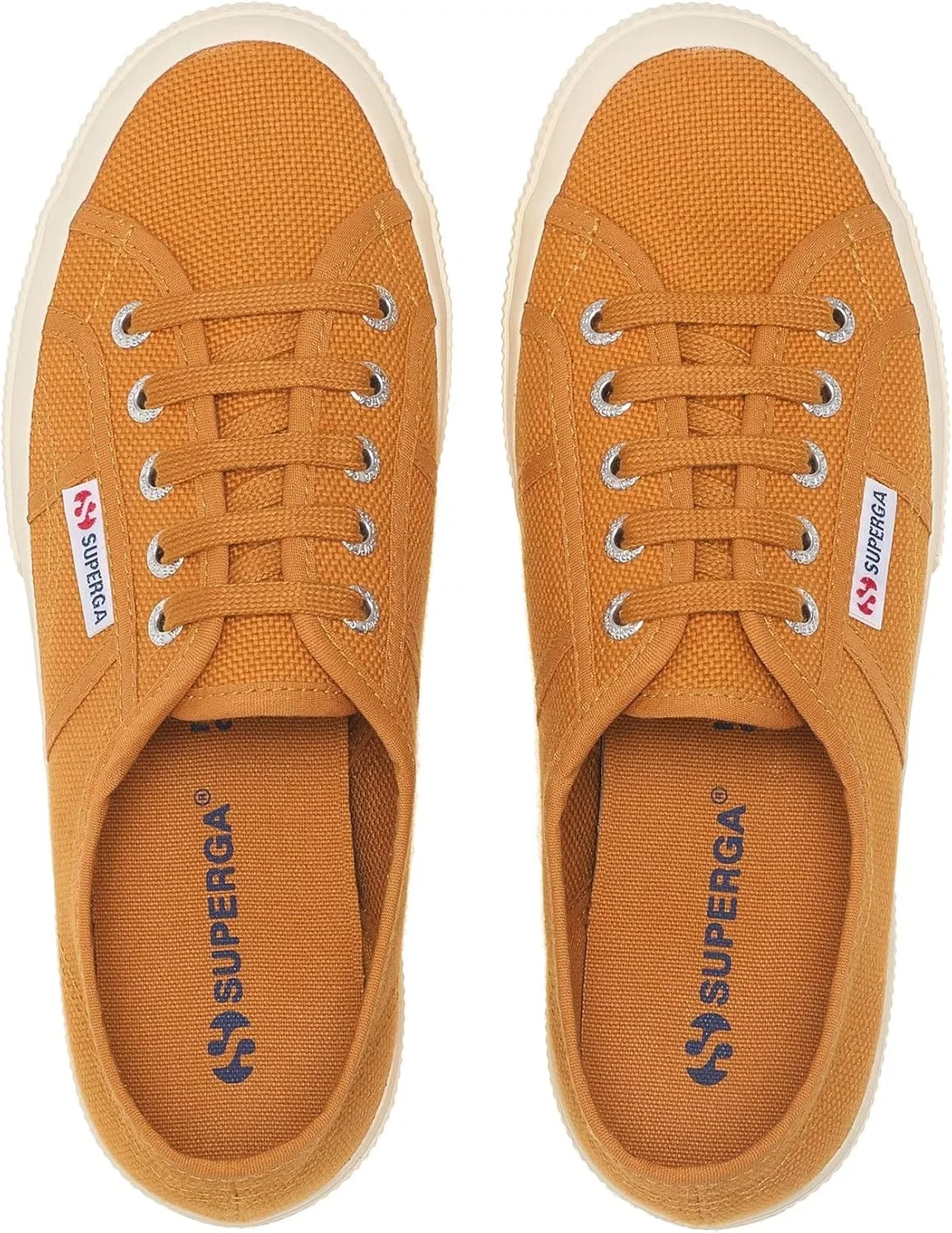 Детские кроссовки Superga Unisex 2750-jcot Classic для юных спортсменов, Dark Ochre Brown Off White — фото 4