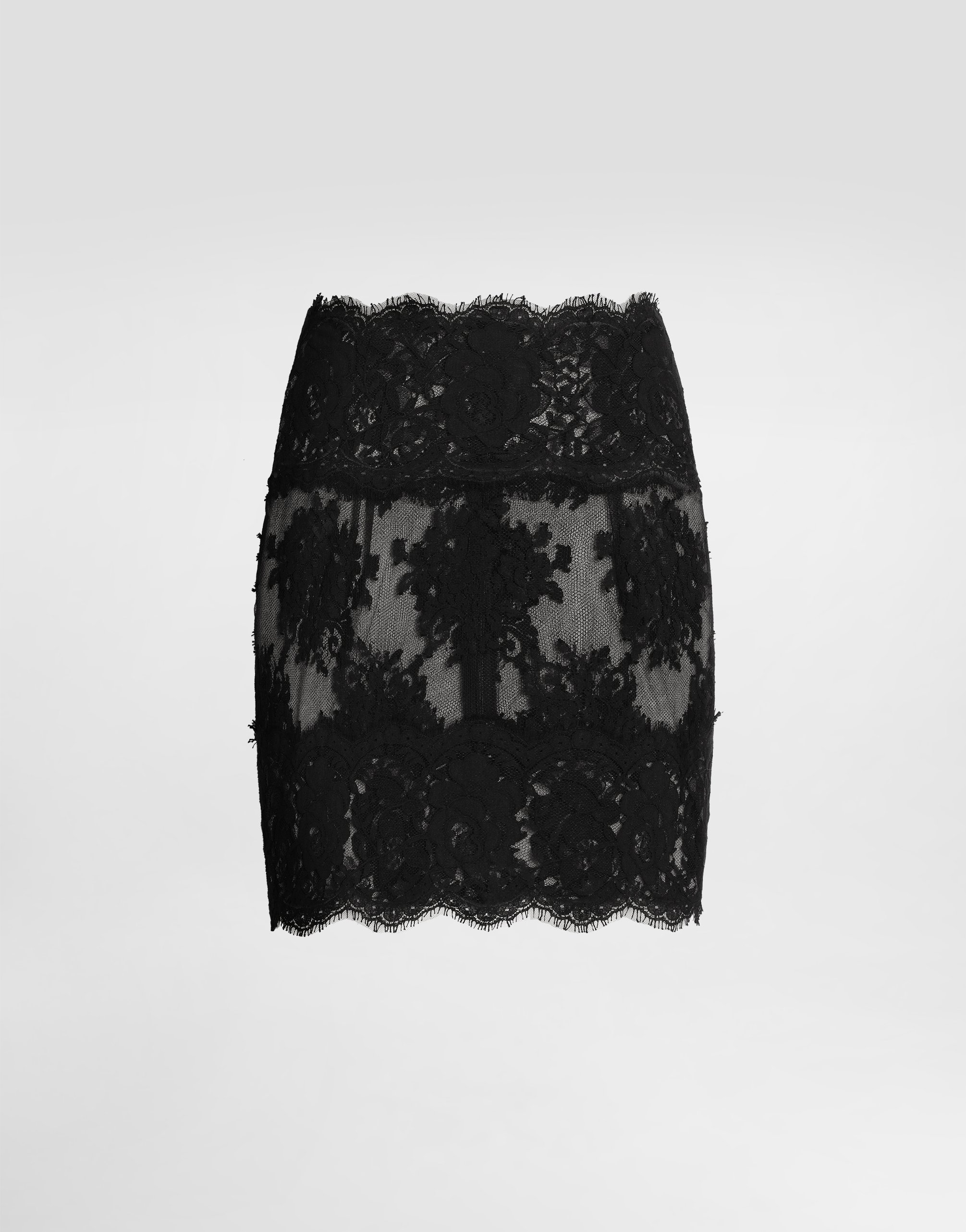 

Короткая юбка из шантильи Dolce & Gabbana, черный