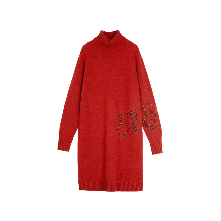 

Женское платье с длинными рукавами ELLE, red