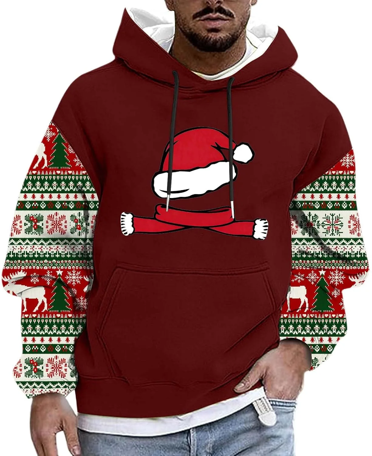Мужской свитшот с принтом Ugly Christmas, оверсайз