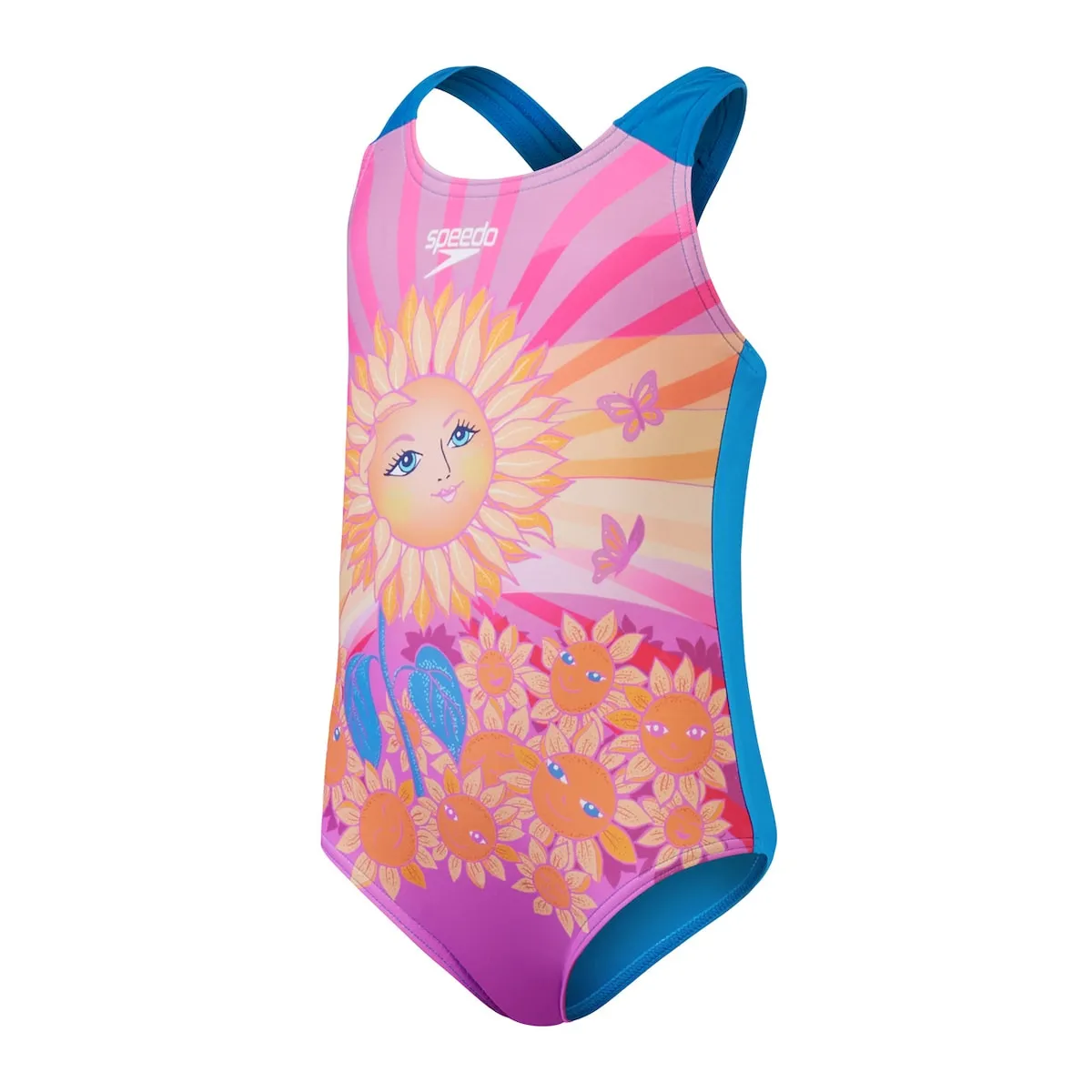

Детский купальник для девочек с цифровой печатью Speedo, желтый