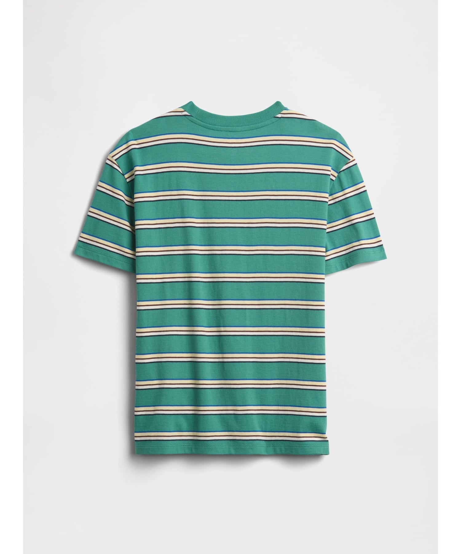 (K) Повседневная мягкая полосатая футболка с карманом (детская) GAP, GREEN_STRIPE — фото 2