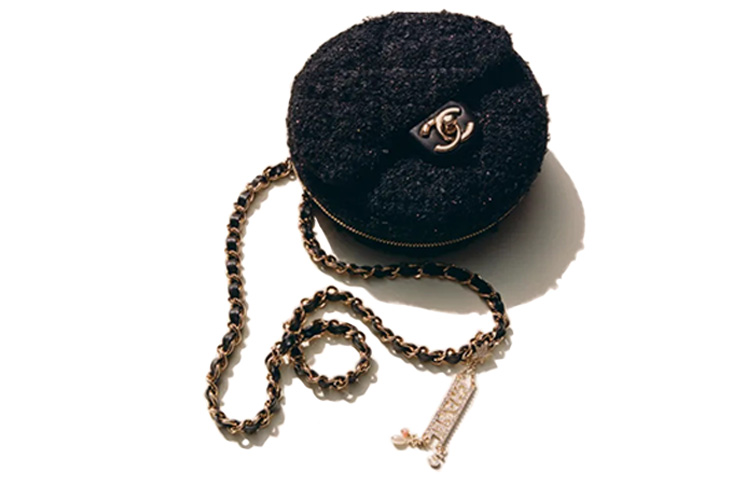 

CHANEL Круглая сумка через плечо в клетку