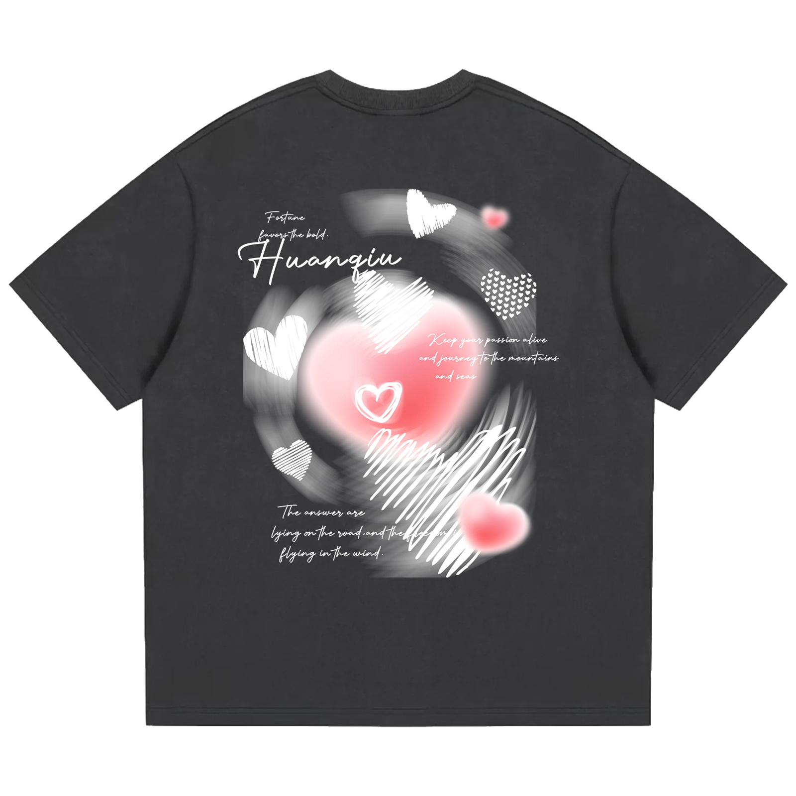 

Футболка Unisex Crew Neck Moderate Heavyweight HUANQIU, темно-серый