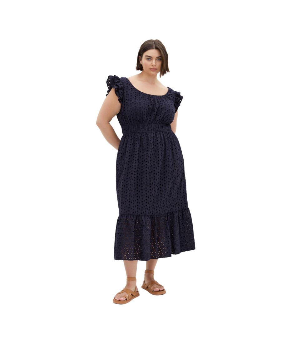 

Женское миди-платье с вышивкой Sweet Broderie CITY CHIC, Navy