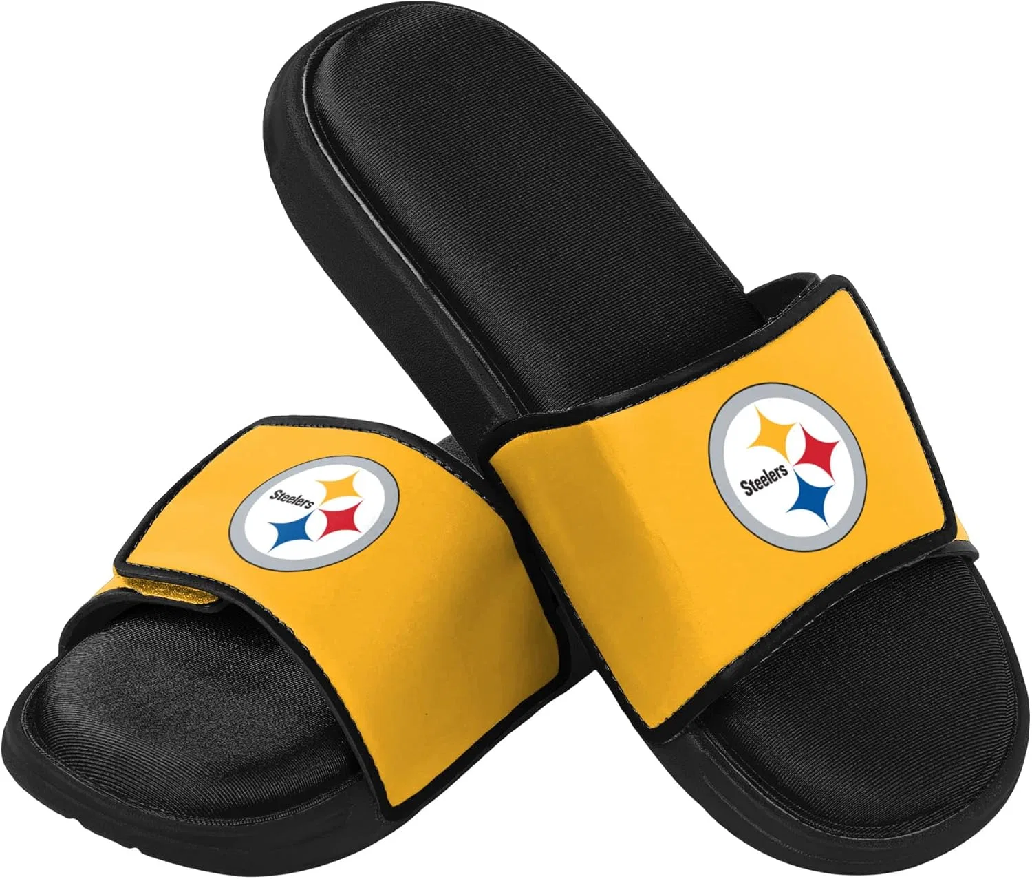 Мужские спортивные тапочки FOCO Legacy Velcro Sport Slide New York Giants Legacy Sport с застежкой-липучкой - размер Large, Pittsburgh Steelers