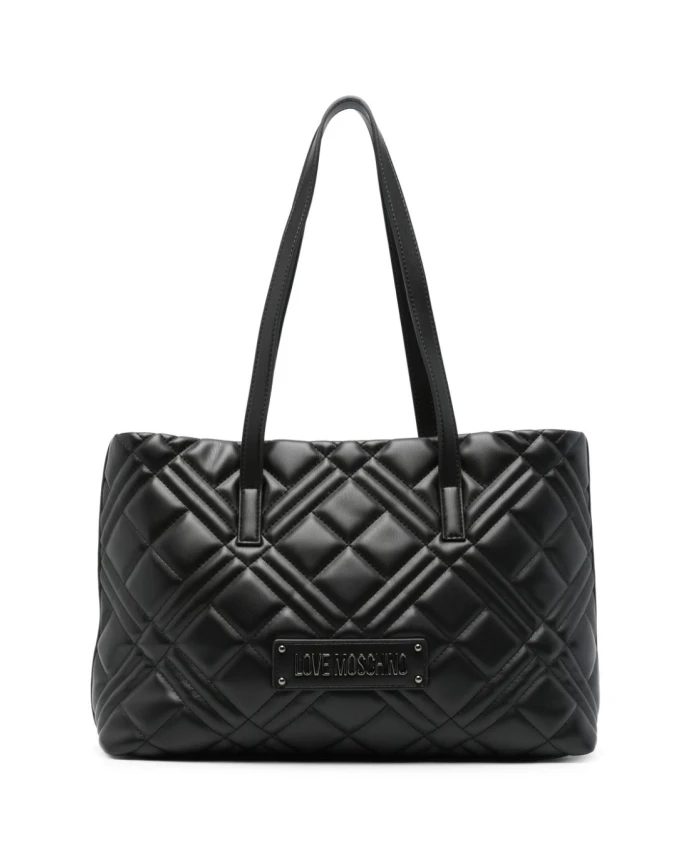 

Сумка с зернистой текстурой и эффектом матлассе. Love Moschino, черный