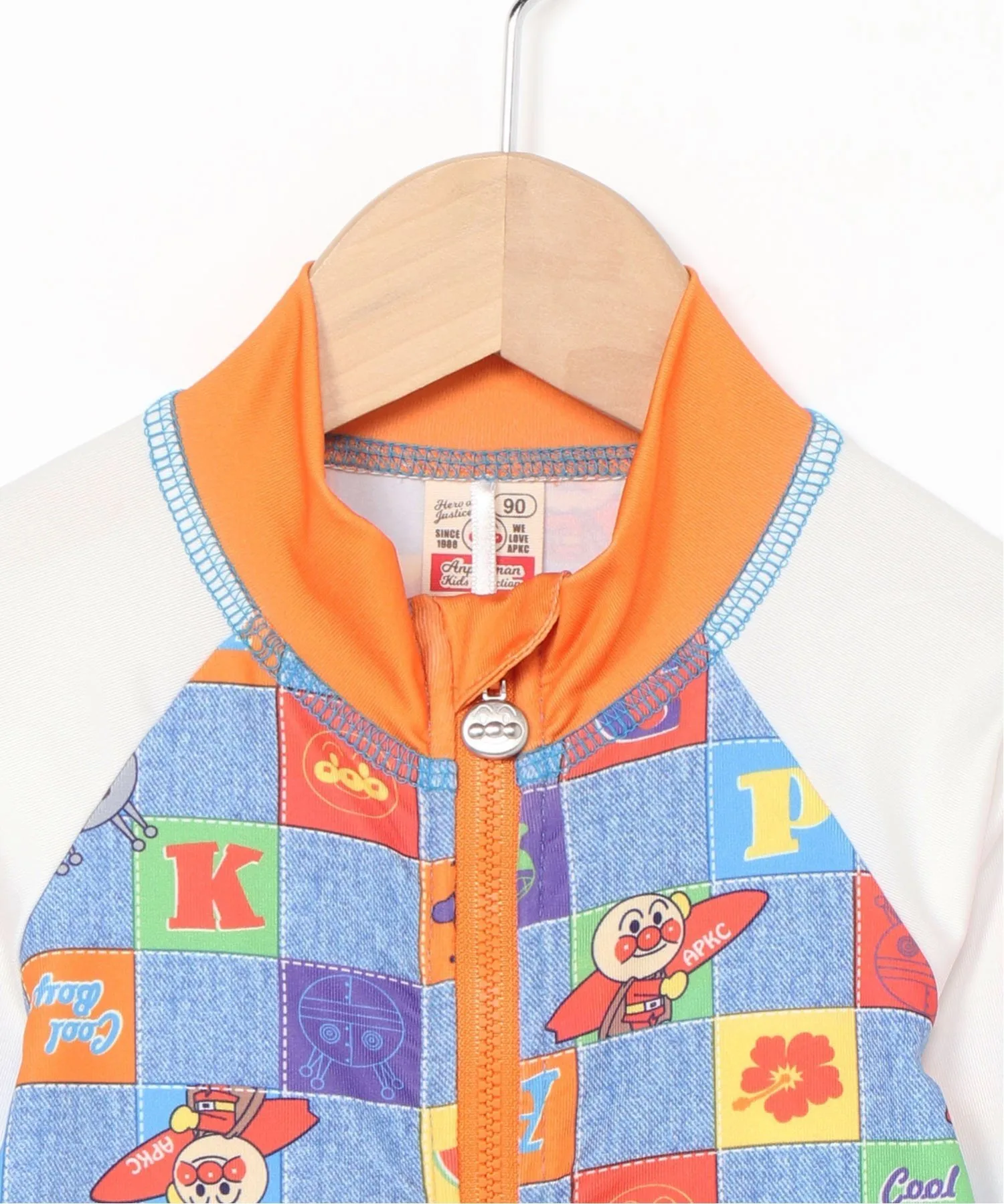 Детская коллекция ANPANMAN / (K) Джинсовая футболка-рашгард в клетку Anpanman Kids Collection, blue — фото 4