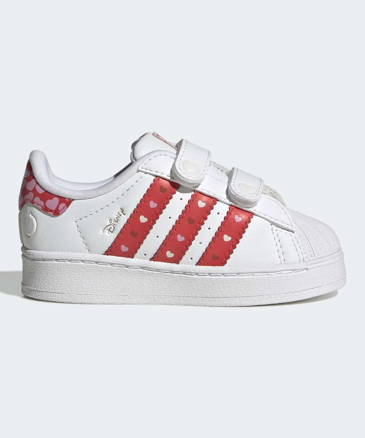 Детские кроссовки adidas Disney Superstar LED Lights с LED подсветкой бело-красные