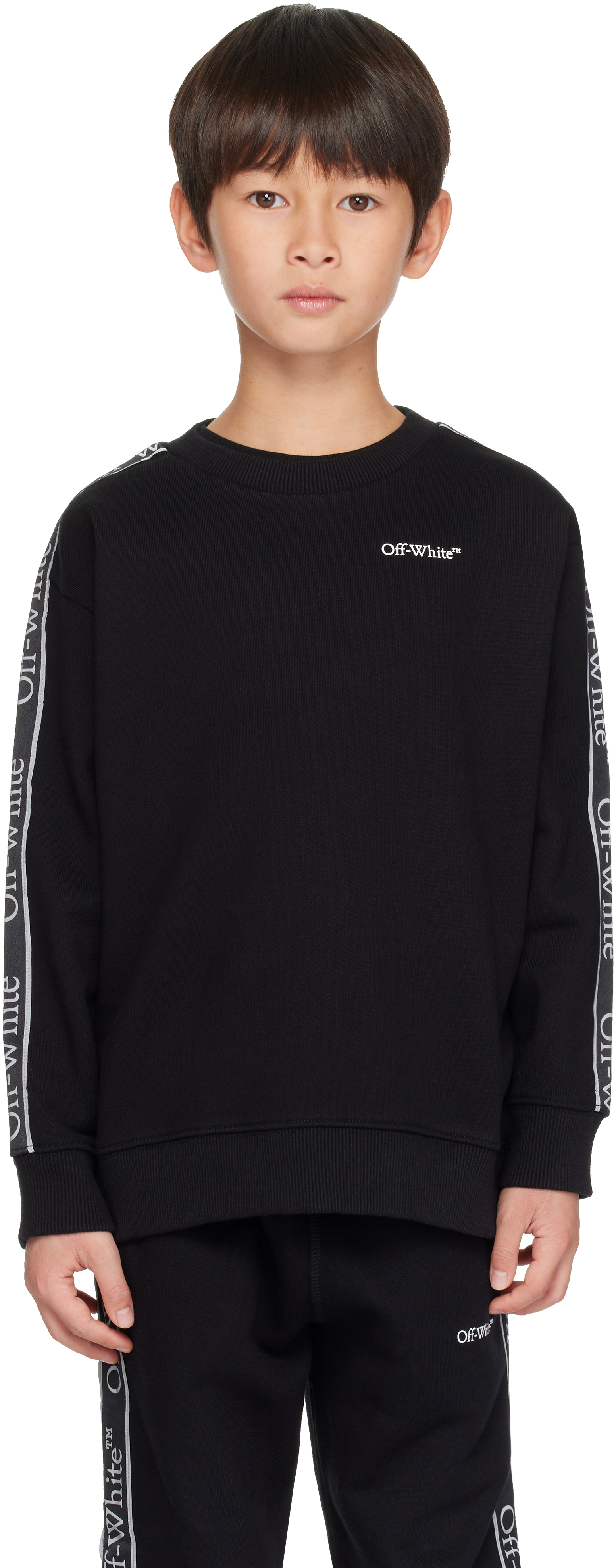 

Детская черная толстовка с логотипом Bookish Off-White