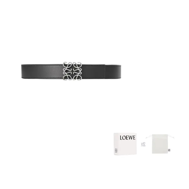 

LOEWE Реверсивный пояс с анаграммой из гладкой телячьей кожи, Black