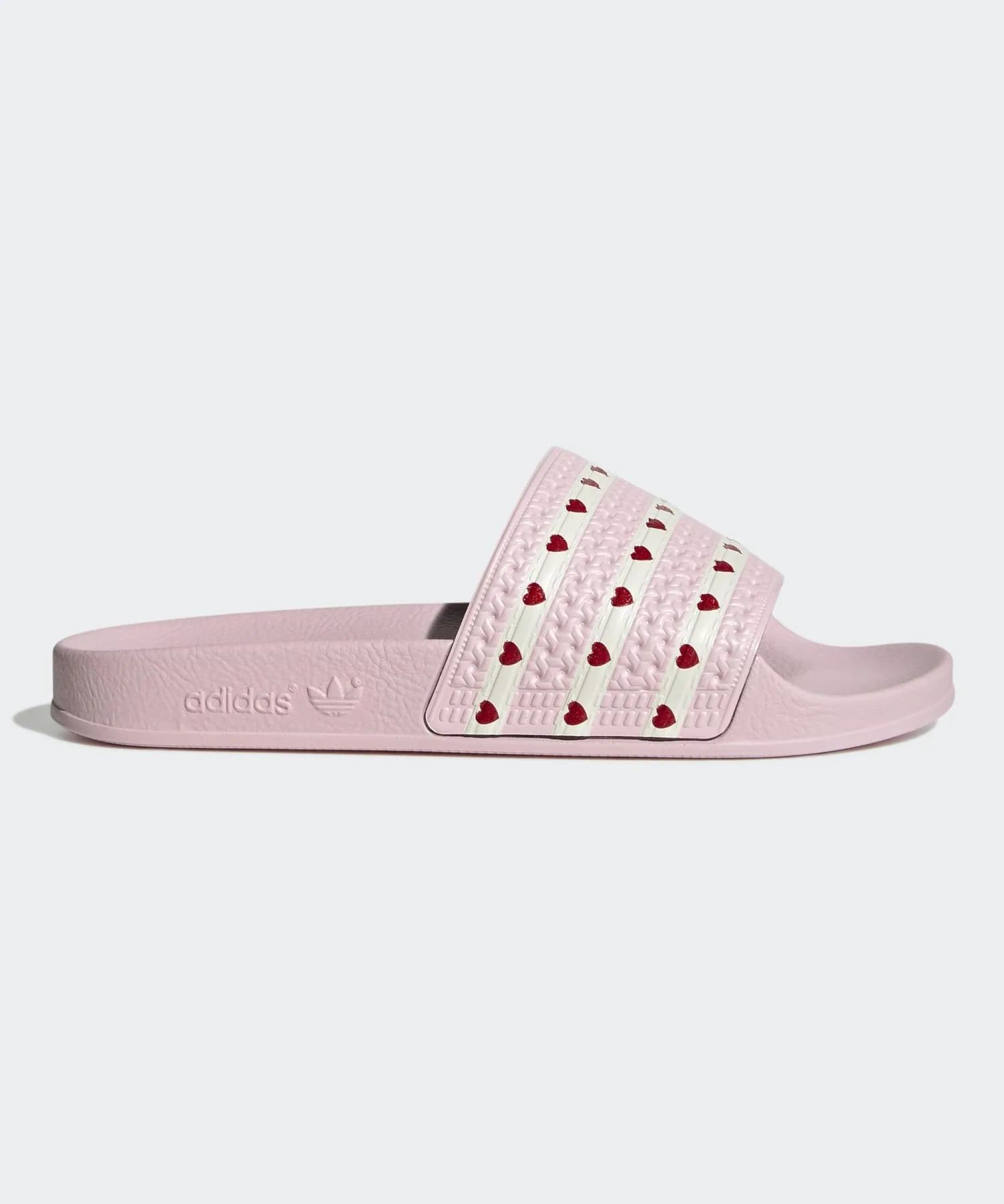 Сандалии-слипоны с сердечками Adilette adidas Originals розовые